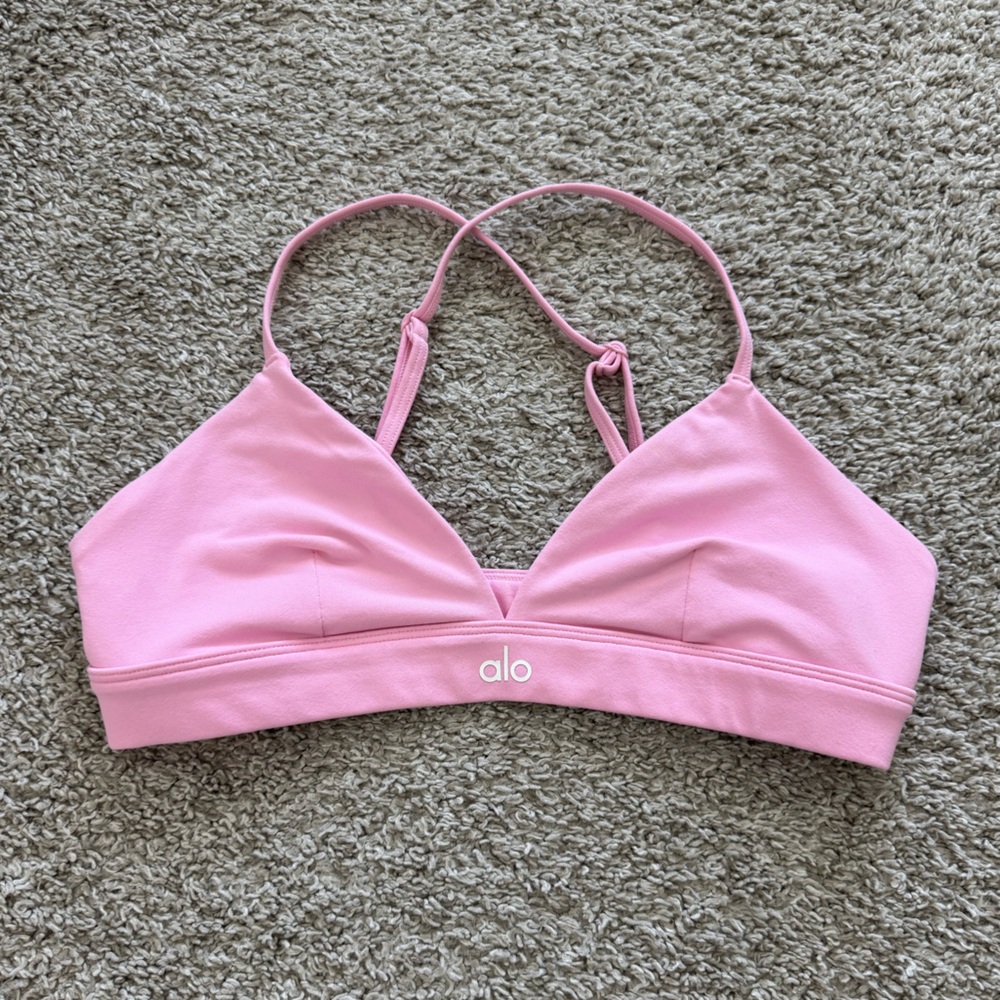 ALo Splendor Bra Sweet Pink Size Small